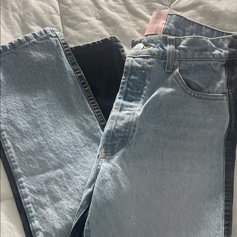 REVICE size 28 two toned button fly jeans.